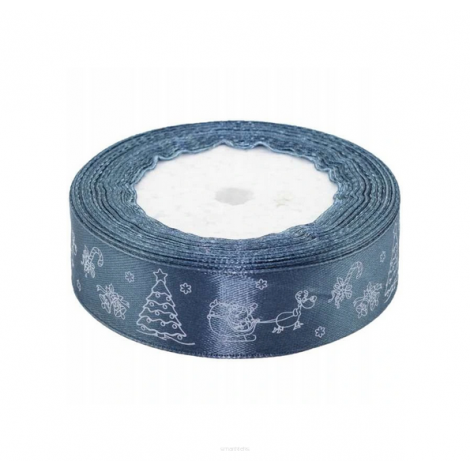 Wstążka satynowa Brewis Srebrna, 25mm x 22m